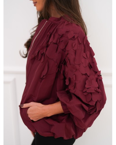 Kurtka bomberka z kwiatami 3D By o la la...! merlot