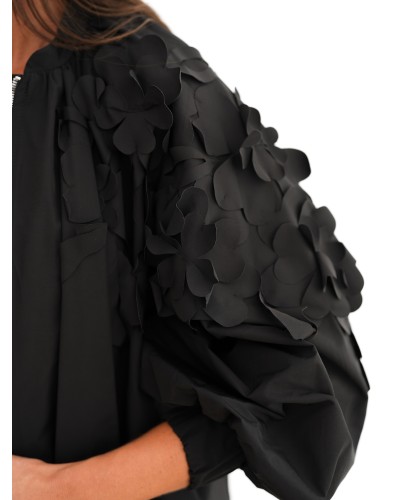 Kurtka bomberka z kwiatami 3D By o la la...! czarna