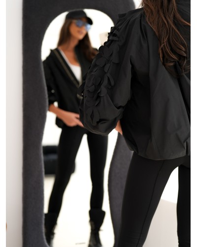 Kurtka bomberka z kwiatami 3D By o la la...! czarna