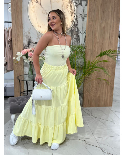 Spódnica maxi z przeszyciami By o la la...! sunshine