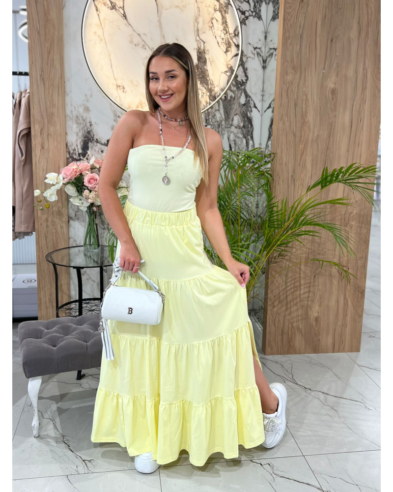 Spódnica maxi z przeszyciami By o la la...! sunshine