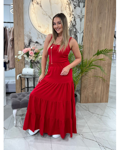 Spódnica maxi z przeszyciami By o la la...! red kiss
