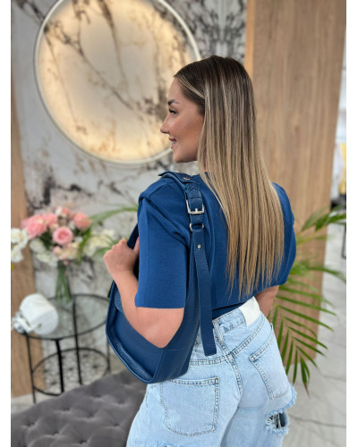 Sweterek krótki z zakładkami By o la la...! denim