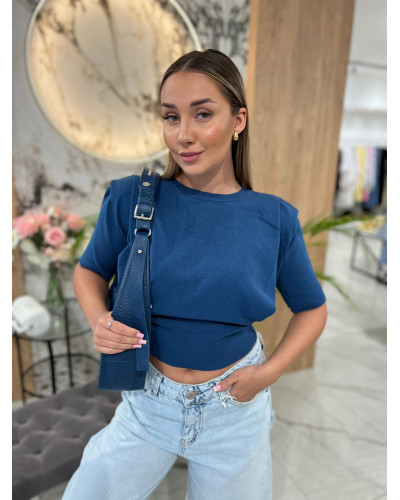 Sweterek krótki z zakładkami By o la la...! denim
