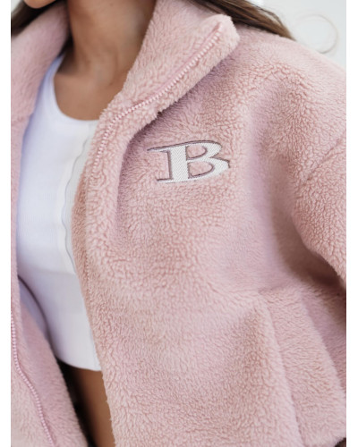 Kurtka teddy By o la la...! pudrowy róż