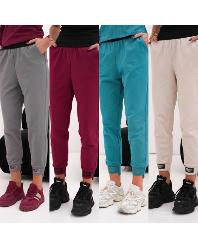 Spodnie dresowe serduszka By o la la...! grafitowe