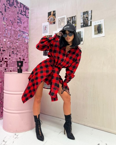 Sukienka koszulowa bliźniak La Milla czerwona