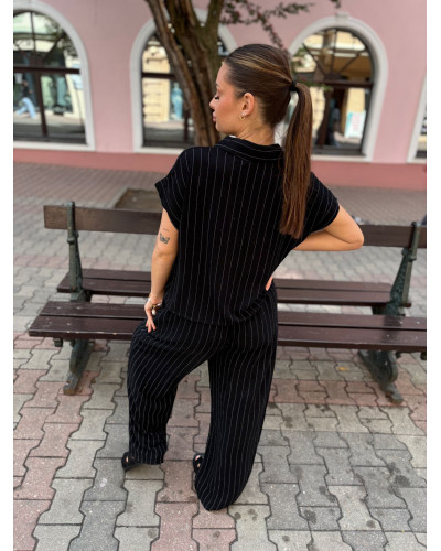 Komplet w paski Santina czarny