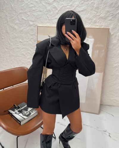 Marynarka z gorsetem La Milla czarna