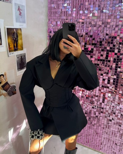 Marynarka z gorsetem La Milla czarna