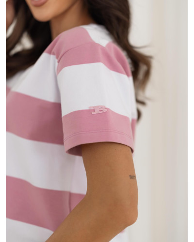 Bluzka w pasy By o la la...! sugar pink