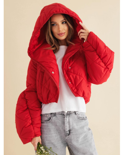 Kurtka pikowana z bufiastym rękawem  By o la la...! red kiss