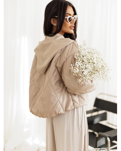 Kurtka pikowana z odpinanym kapturem By o la la...! nude