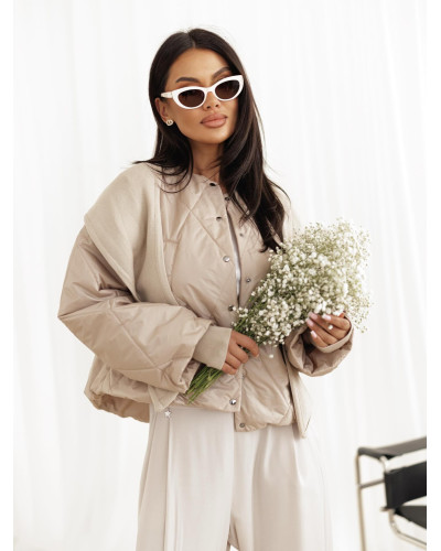 Kurtka pikowana z odpinanym kapturem By o la la...! nude