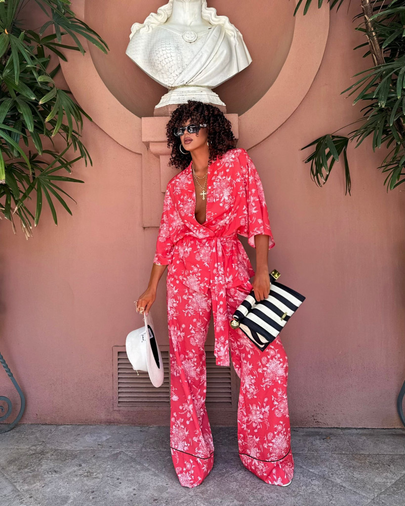 Komplet z kimono La Milla koralowy
