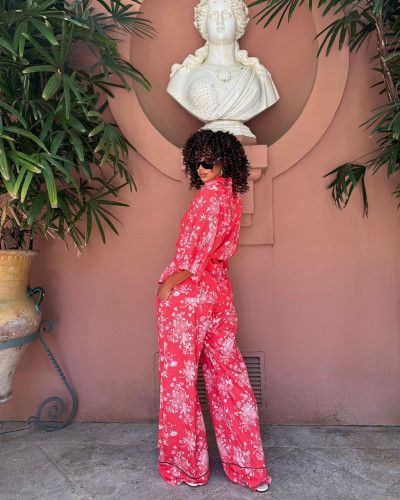 Komplet z kimono La Milla koralowy