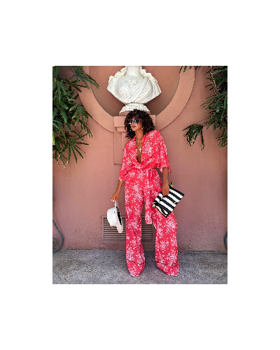 Komplet z kimono La Milla koralowy