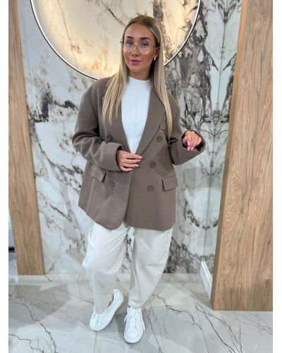 Marynarka dresowa dwurzędowa By o la la...! kakao