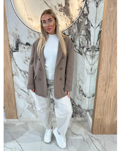 Marynarka dresowa dwurzędowa By o la la...! kakao