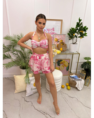 Komplet a'la Dior z kimono La Milla różowy
