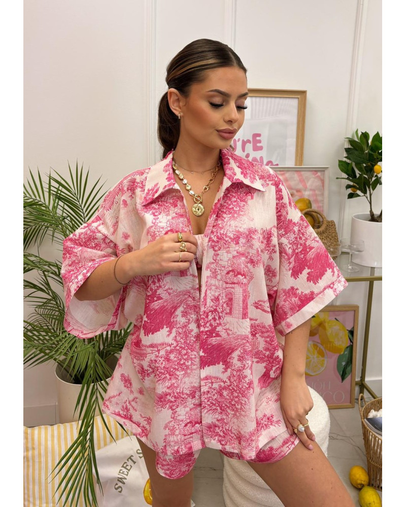 Komplet a'la Dior z kimono La Milla różowy