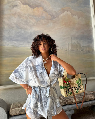 Komplet a'la Dior z kimono La Milla szary