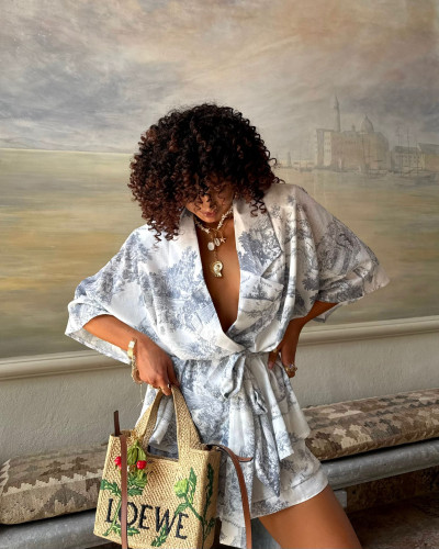 Komplet a'la Dior z kimono La Milla szary