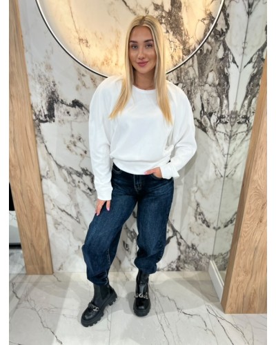 Bluza z bufiastymi ramionami By o la la...! śmietankowa