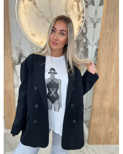 Marynarka dresowa dwurzędowa By o la la...! czarna