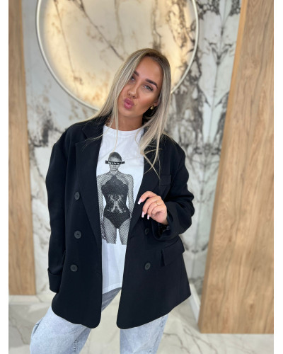 Marynarka dresowa dwurzędowa By o la la...! czarna