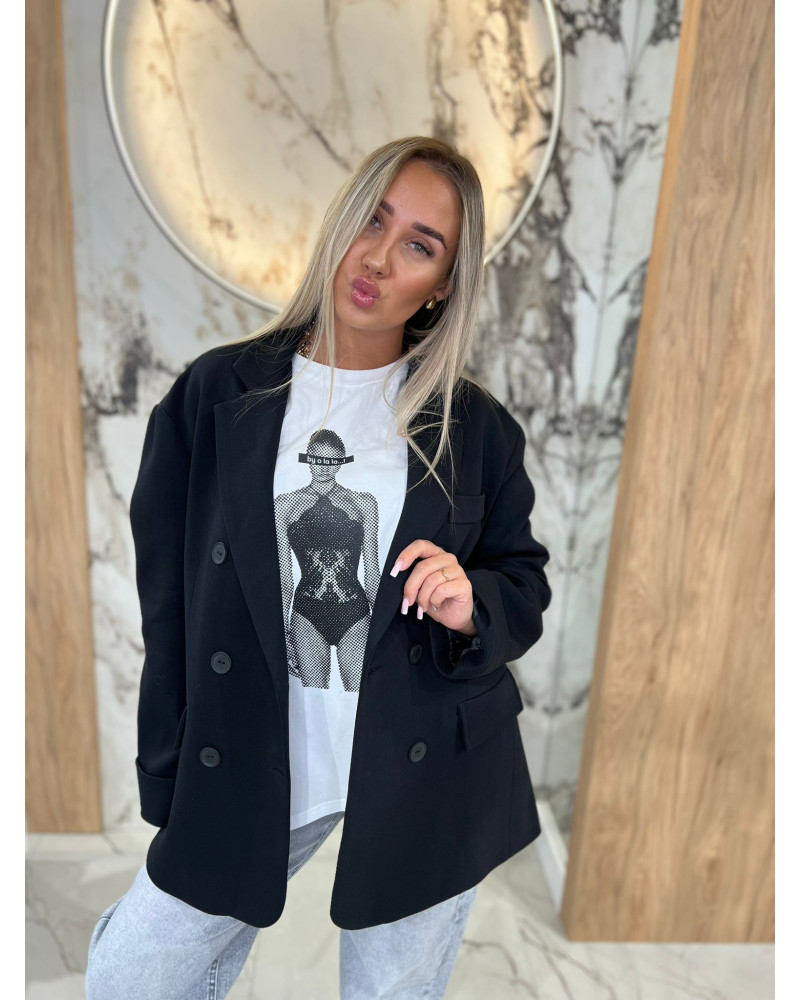 Marynarka dresowa dwurzędowa By o la la...! czarna