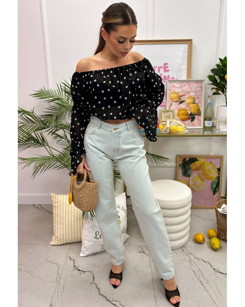 Spodnie jeansowe mom fit La Milla jasny jeans