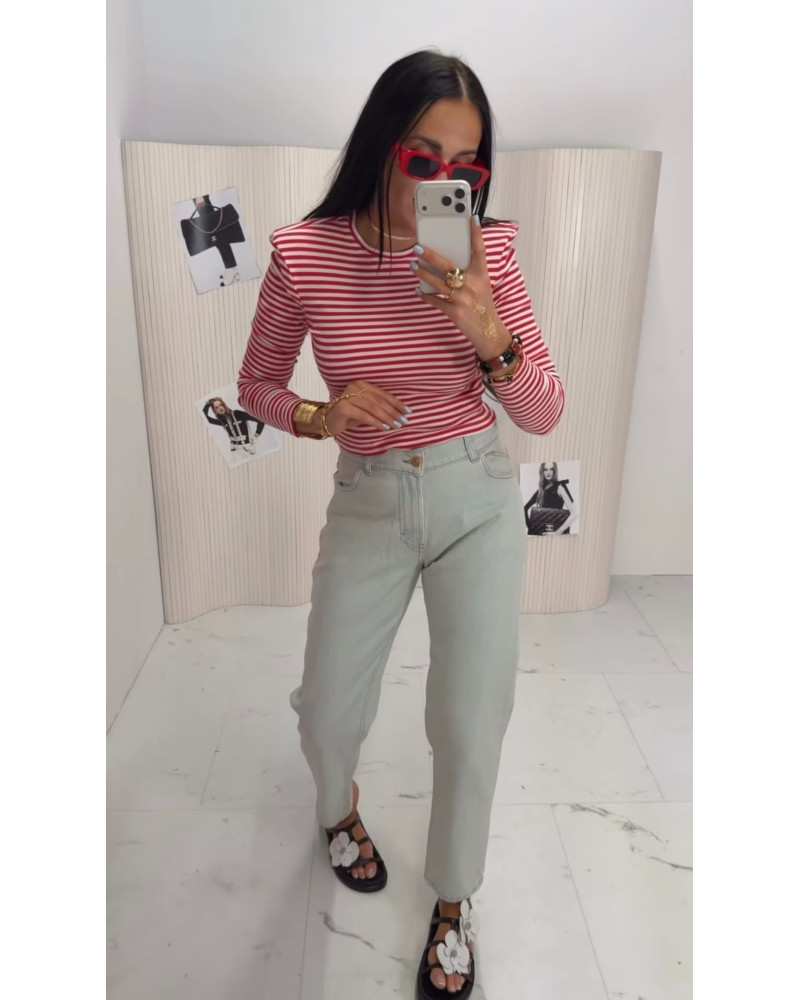 Spodnie jeansowe mom fit La Milla jasny jeans