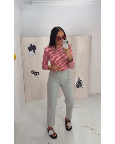 Spodnie jeansowe mom fit La Milla jasny jeans