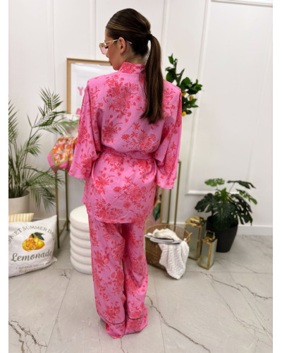 Komplet z kimono La Milla różowy