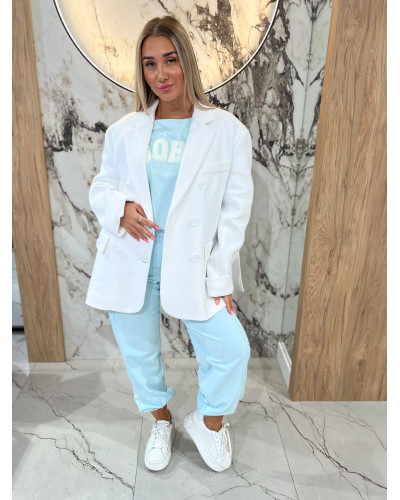 Marynarka dresowa dwurzędowa By o la la...! biała