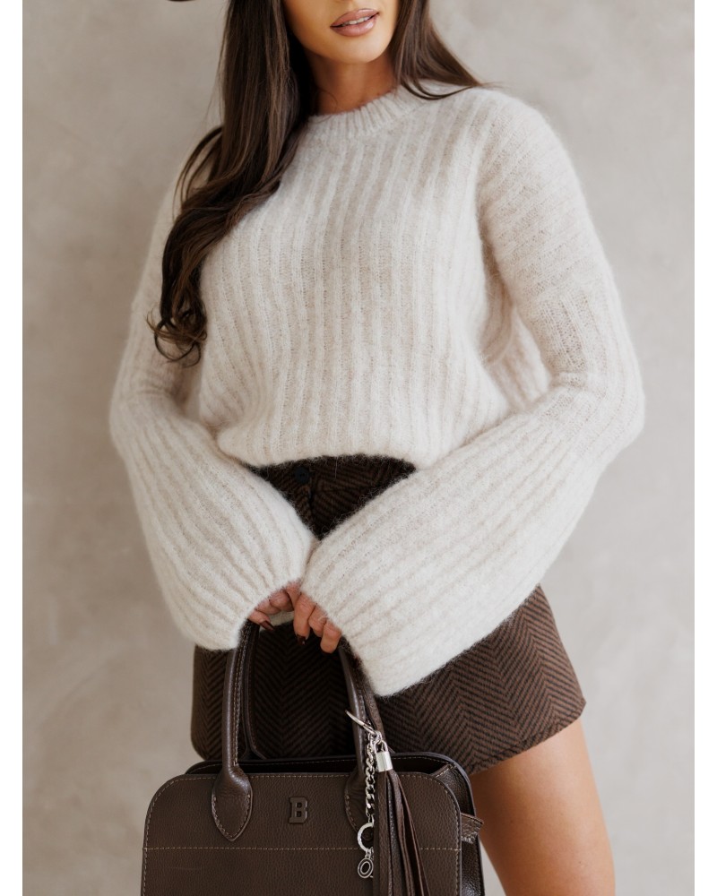 Sweter premium dzwoneczek By o la la...! beżowy Sweter premium dzwoneczek By o la la...! beżowy