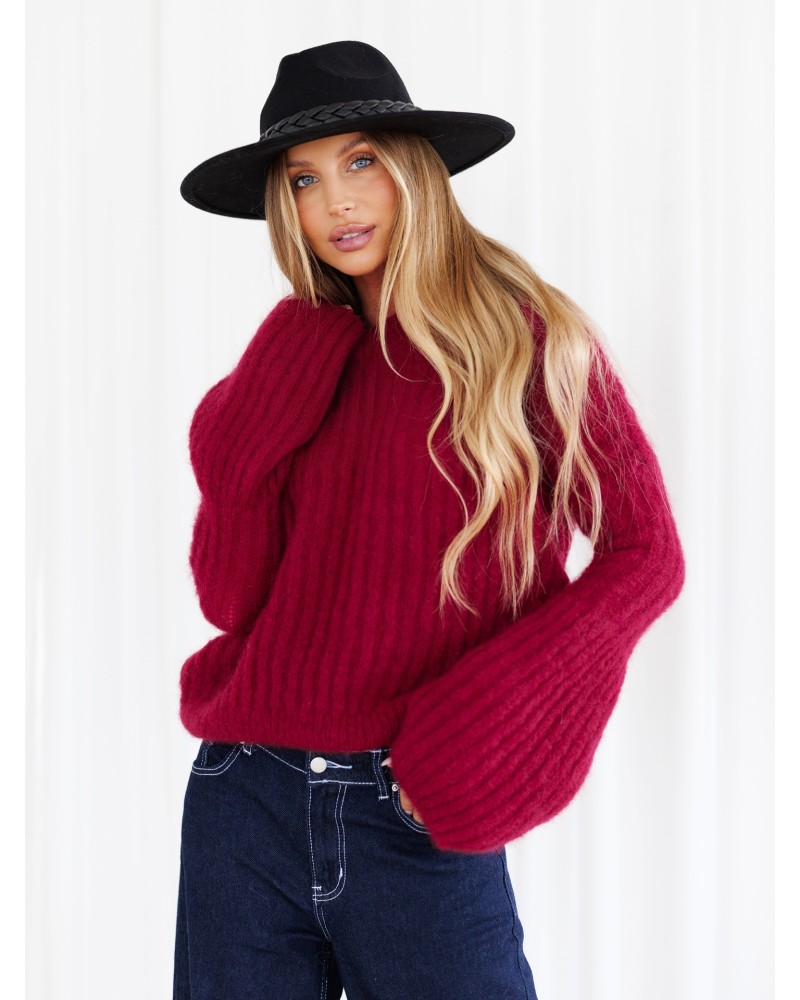Sweter premium dzwoneczek By o la la...! merlot Sweter premium dzwoneczek By o la la...! merlot