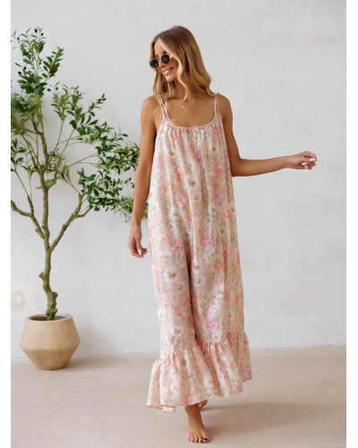 Sukienka maxi Flora By o la la...! beżowa