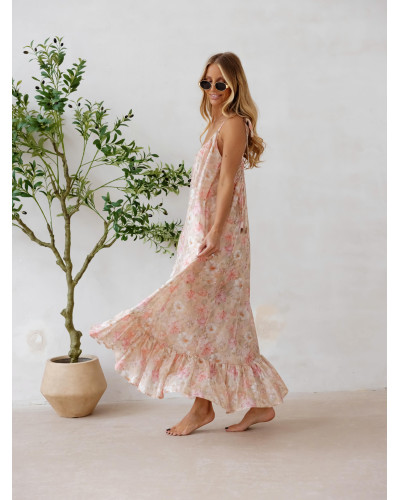 Sukienka maxi Flora By o la la...! beżowa