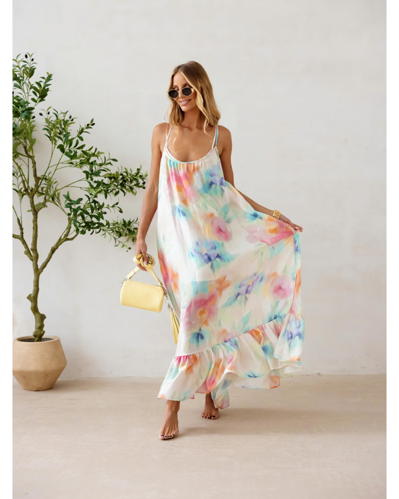 Sukienka maxi Flora By o la la...! multicolor