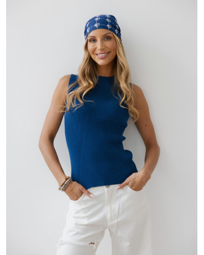 Bluzka prążkowana bez rękawów By o la la...! denim