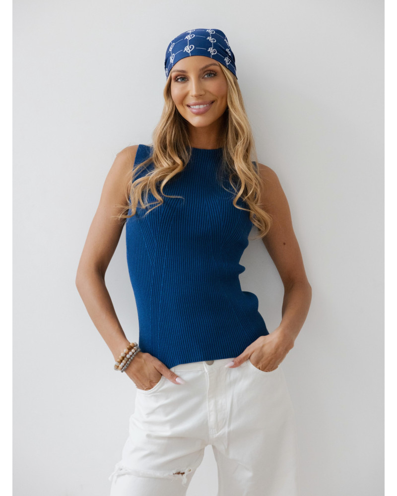 Bluzka prążkowana bez rękawów By o la la...! denim