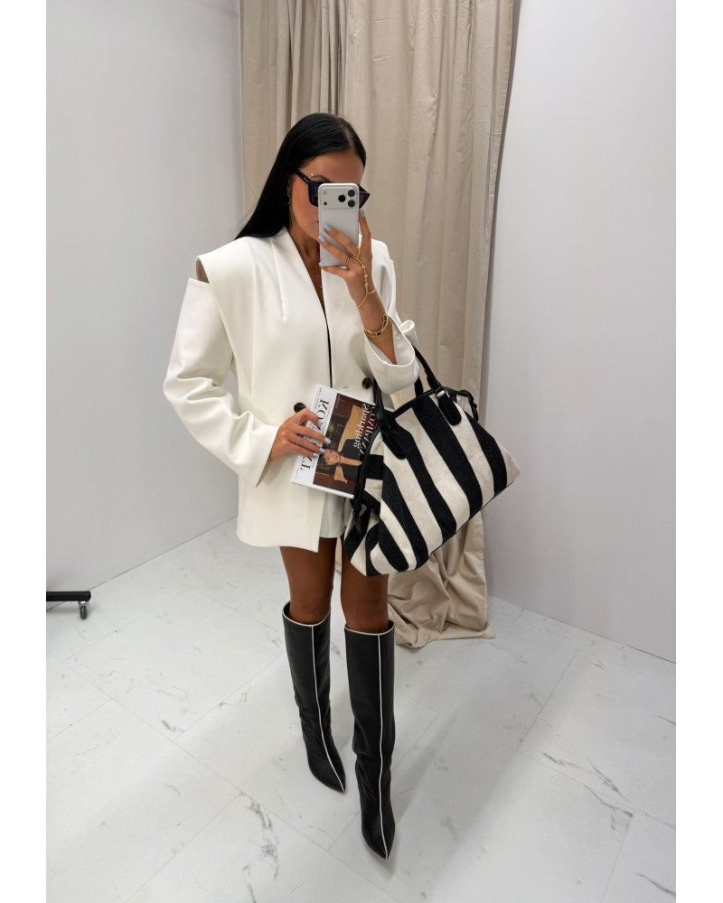 Marynarka z odkrytymi ramionami La Milla biała