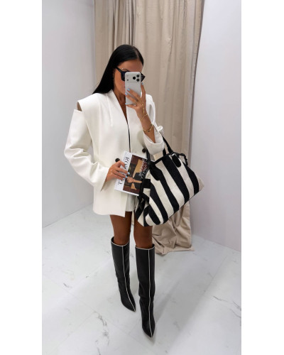 Marynarka z odkrytymi ramionami La Milla biała