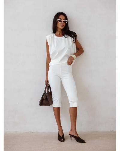 Spodnie capri By o la la...! śmietanowe