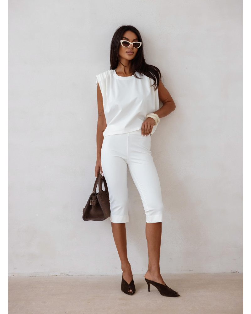 Spodnie capri By o la la...! śmietanowe