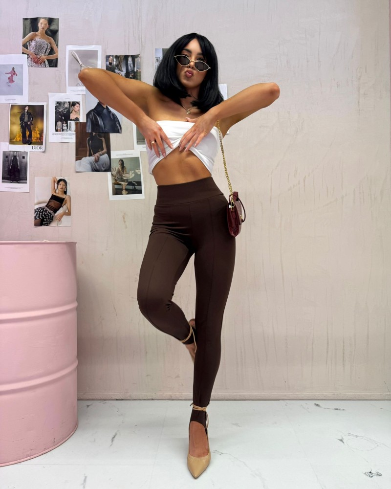 Legginsy zapiętki La Milla czekoladowe Legginsy zapiętki La Milla czekoladowe